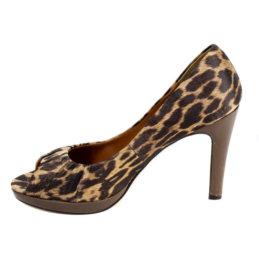 Beverly Feldman Leopard Animal Print Peep Toe Pum… - image 3